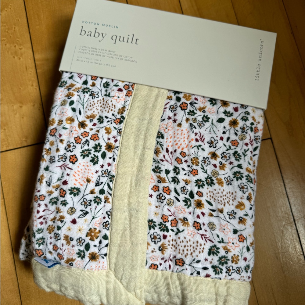 Floral Cotton Muslin Baby Quilt